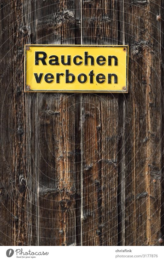 Schild Rauchen verboten Gesundheit Feste & Feiern Arbeitsplatz Büro Zeichen Schilder & Markierungen Hinweisschild Warnschild braun gelb achtsam Rauschmittel