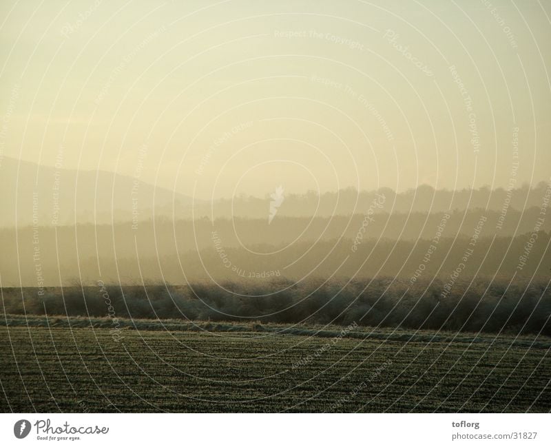 Landschaft Sonnenaufgang Dämmerung Schwäbische Alb Hügel Herbst