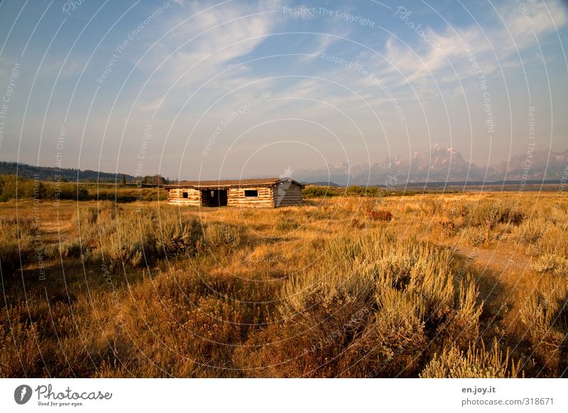 Home Sweet Home Ferien & Urlaub & Reisen Freiheit Natur Landschaft Pflanze Himmel Herbst Schönes Wetter Sträucher Ebene Berge u. Gebirge alt einfach historisch