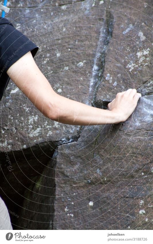 Chalk to the hand Ferien & Urlaub & Reisen Berge u. Gebirge Klettern Bergsteigen Mensch maskulin Junger Mann Jugendliche Arme Hand 1 18-30 Jahre Erwachsene