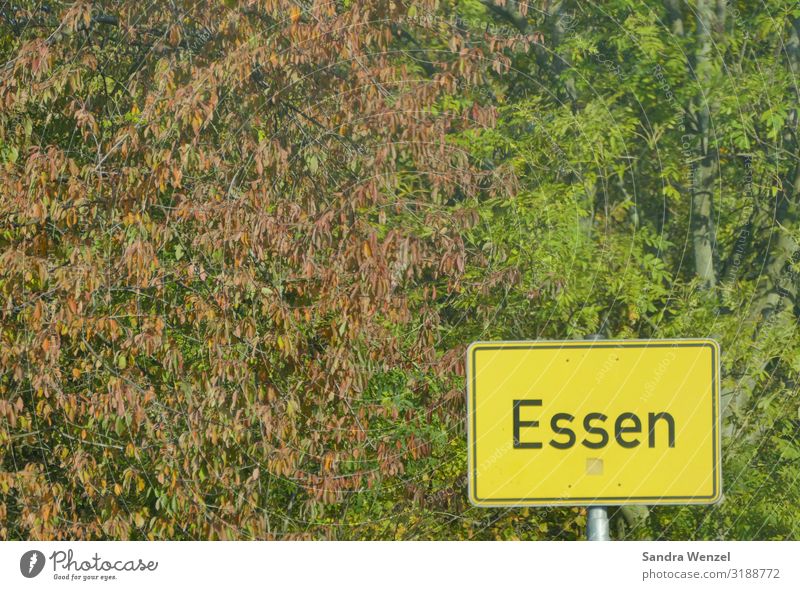 Essen Deutschland Europa Stadtzentrum Stadtrand bevölkert überbevölkert Menschenleer füttern Ruhrgebiet Ortsschild Farbfoto Außenaufnahme Hintergrund neutral