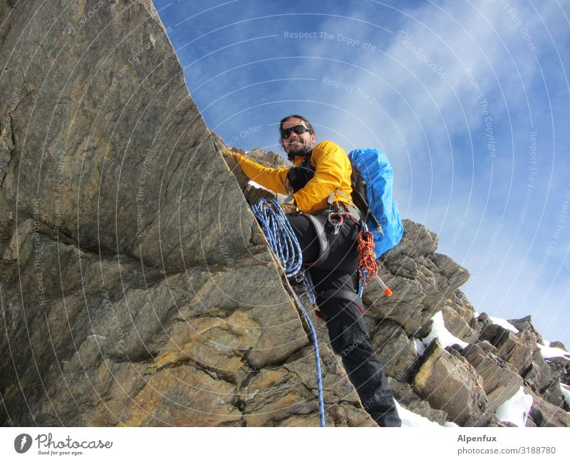 fux on the rox Mensch maskulin Mann Erwachsene 30-45 Jahre Felsen Alpen Berge u. Gebirge Lächeln lachen hoch Freude Glück Fröhlichkeit Zufriedenheit