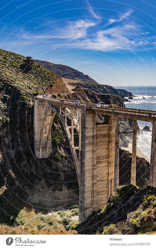 Bixby Creek Bridge Bogenbrücke Big Sur Kalifornien Carmel Monterey Highway One Bauwerk San Francisco Bogenrippen USA