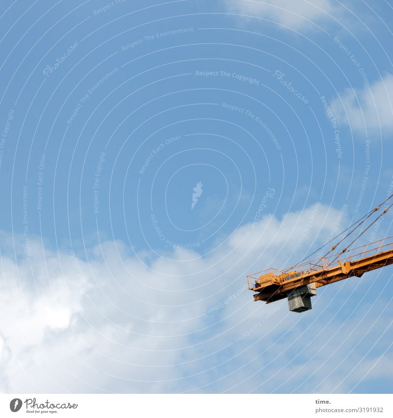 Stadtgiraffen (4) Arbeit & Erwerbstätigkeit Arbeitsplatz Baustelle Technik & Technologie Industrie Himmel Wolken Schönes Wetter Kran Metall hell hoch Kraft