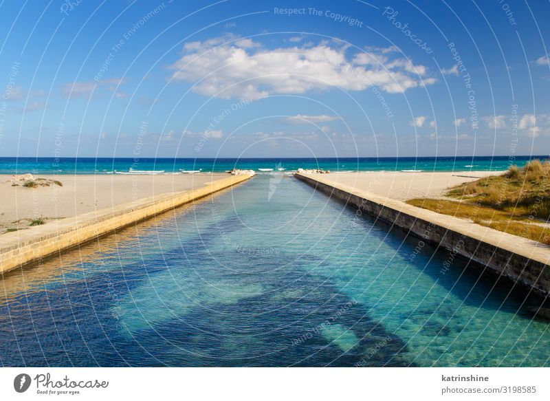 Strand von Alimini, Salento, Apulien, Italien Erholung Ferien & Urlaub & Reisen Meer Natur Landschaft Sand Himmel Küste See blau adriatisch alimin Kanal