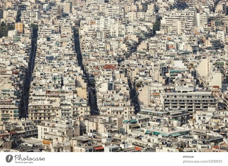 Athen Lifestyle Ferien & Urlaub & Reisen Städtereise Häusliches Leben Griechenland Hauptstadt Stadtzentrum bevölkert überbevölkert Haus Hochhaus Bankgebäude