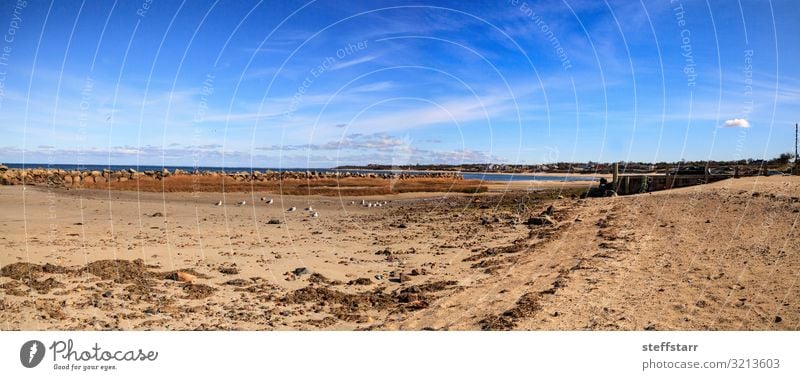 Blauer Himmel über dem Strand der Corporation in Dennis Meer Wellen Natur Landschaft Sand Küste Wasser blau braun Corporation Beach Cape Cod Massachusetts