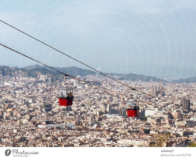 Seilbahn Barcelona Stadt Spanien Haus Europa Berge u. Gebirge Himmel