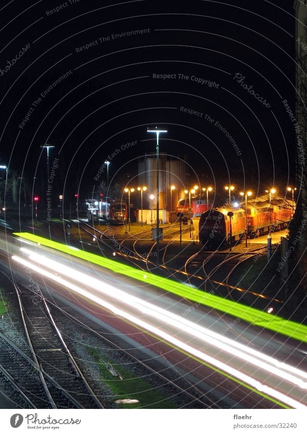 Nightrail Eisenbahn Nacht Lokomotive Eisenbahnwaggon Lindau Elektrisches Gerät Technik & Technologie Bahnhof Bewegung DB