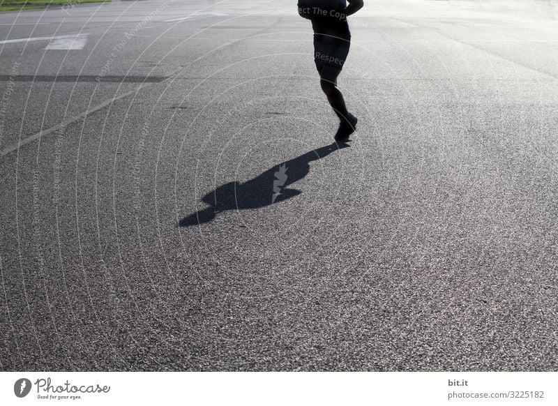 Verloren l den Kopf Sport Fitness Sport-Training Sportler Joggen Mensch Erwachsene Verkehrswege Straße laufen rennen Freude Glück Zufriedenheit Lebensfreude