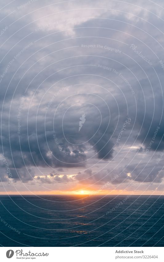 Grasbewachsene Küste in der Nähe der stürmischen See am Abend MEER Sonnenuntergang Ufer Unwetter bedeckt Himmel winken schäumen Wasser Wetter dramatisch Meer