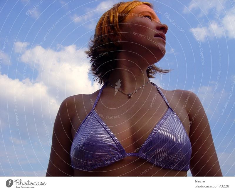 Lichtblick Frau Bikini Sommer Sonne Himmel Erotik