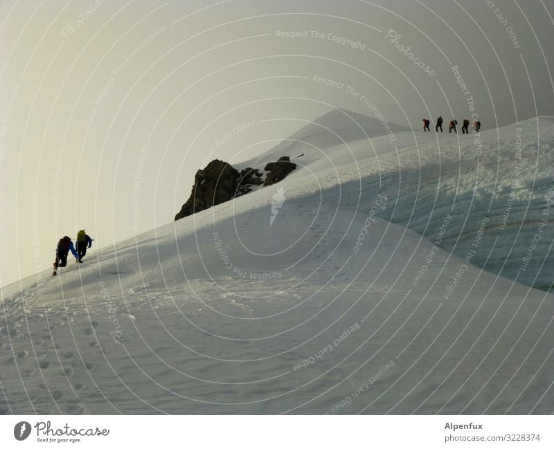 Gemeinsam auf den Gipfel Klima Klimawandel Wetter Schönes Wetter schlechtes Wetter Hügel Felsen Alpen Berge u. Gebirge Berner Oberland Gletscher Coolness kalt