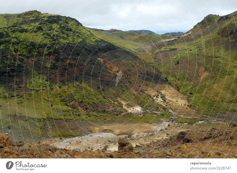 Geothermisch aktives Gebiet nahe Krysuvik, Island Geothermie Seltun globalen Geopark Europa Nationalpark Landschaft Umweltschutz Energiewirtschaft bunt