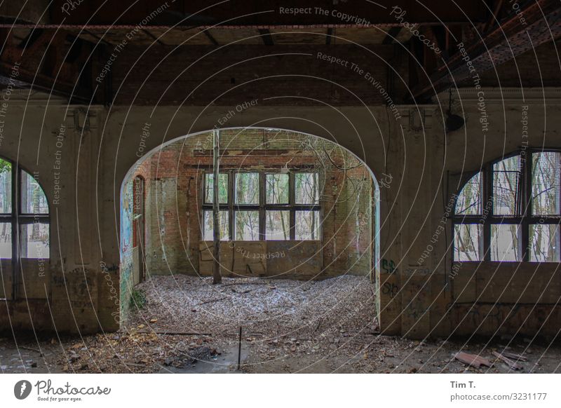 Beelitz Brandenburg Haus Ruine Bauwerk Gebäude Architektur Mauer Wand Fenster geheimnisvoll kalt Heilstätte 2011 Farbfoto Innenaufnahme Menschenleer