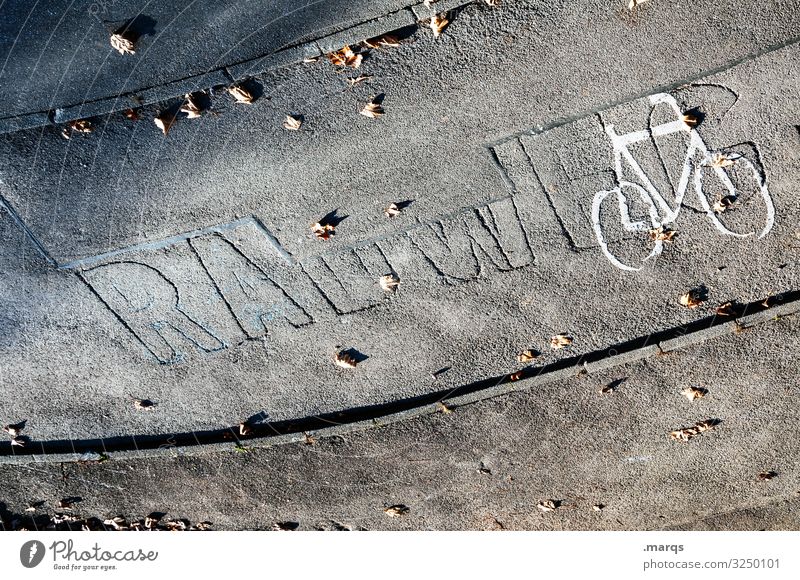 Radweg Verkehr Verkehrswege Fahrradweg Schilder & Markierungen Linie Vogelperspektive Fahrbahnmarkierung Sicherheit Asphalt Hinweis Personenverkehr Zeichen