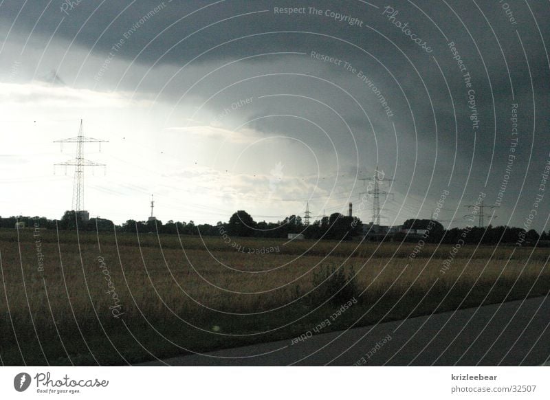 untergang Wolken Autofahren Umgebung Umwelt Augsburg Sommer Lichtstimmung gebrochen Regen Gewitter