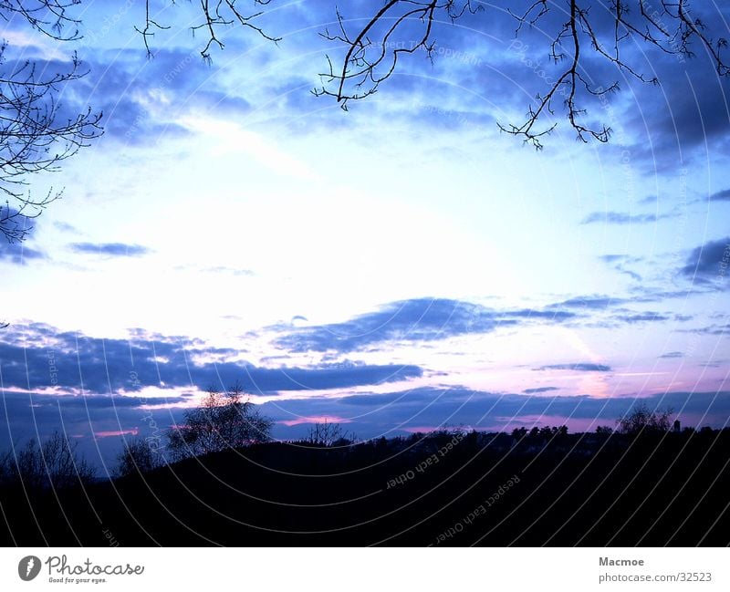 Abends im Sauerland Wolken Baum Sonnenuntergang Berge u. Gebirge Himmel