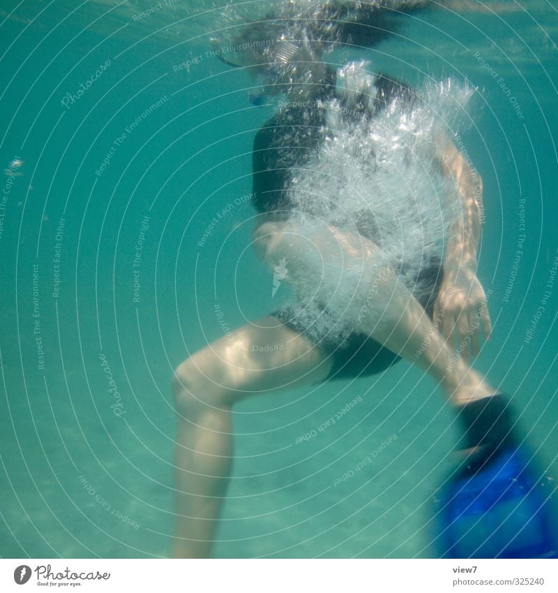 #325240 Tourismus Ausflug Sommer Sommerurlaub Strand Meer tauchen Schnorcheln Tauchgerät Schwimmen & Baden Schwimmhilfe Wassersport lernen Junger Mann