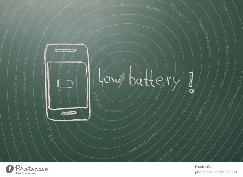 schwache Batterie Handy Akku handyakku Akku alle akku leer low Battery Hinweisschild hinweisen Achtung Problematik achtung! Technik & Technologie Entwicklung