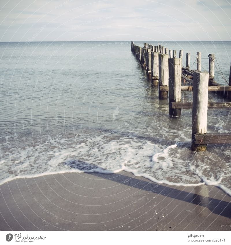 standfest Umwelt Natur Landschaft Urelemente Sand Wasser Himmel Horizont Sommer Schönes Wetter Wellen Küste Strand Ostsee Meer Schwimmen & Baden Uferbefestigung