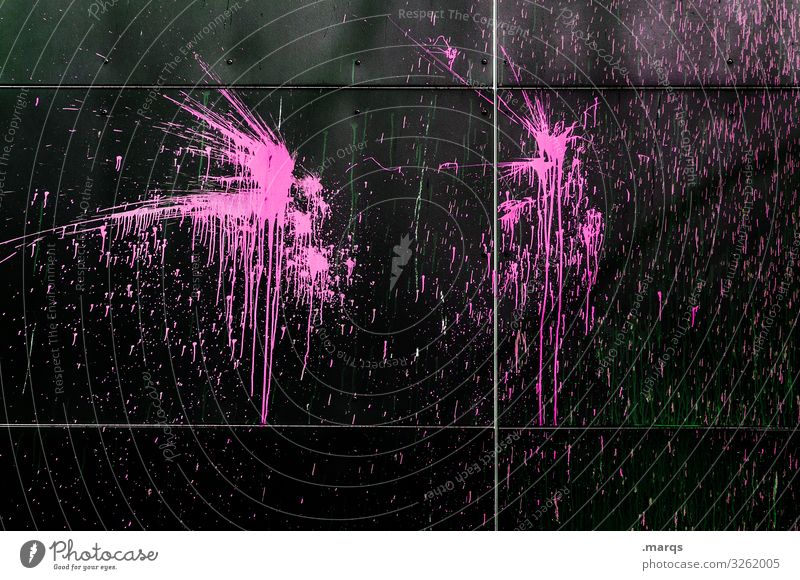 Kleckern Farbstoff Farbe spritzen trashig Wand Schmiererei Fleck verrückt Anstreicher Subkultur Tropfen Kunst Farben und Lacke Flüssigkeit beschmiert