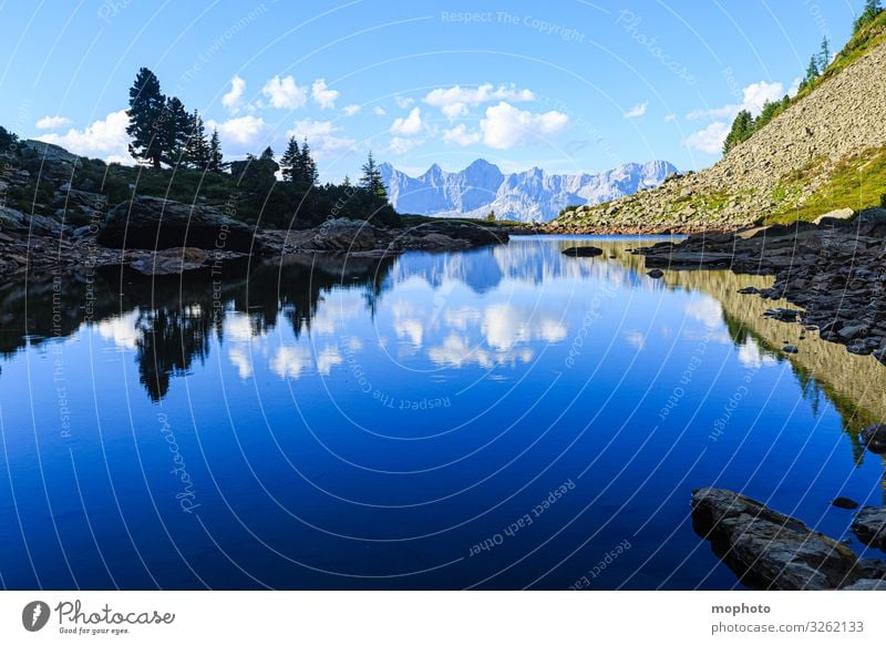 Spieglein, Spieglein... Ferien & Urlaub & Reisen Tourismus Ausflug Berge u. Gebirge wandern Spiegel Natur Landschaft Wasser Himmel Wolken Alpen See blau grau