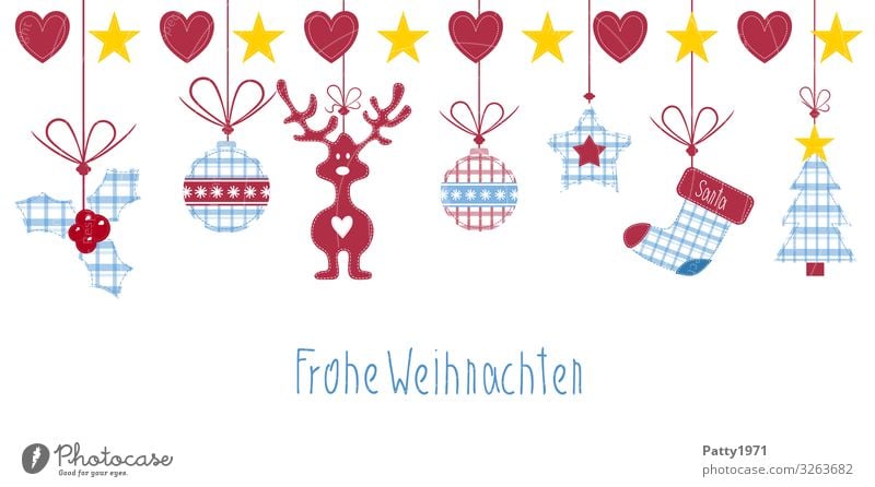 Frohe Weihnachten Dekoration & Verzierung Weihnachten & Advent Weihnachtsdekoration Sammlung Weihnachtsbaum Rentier Zeichen Schriftzeichen Herz Kugel Schnur