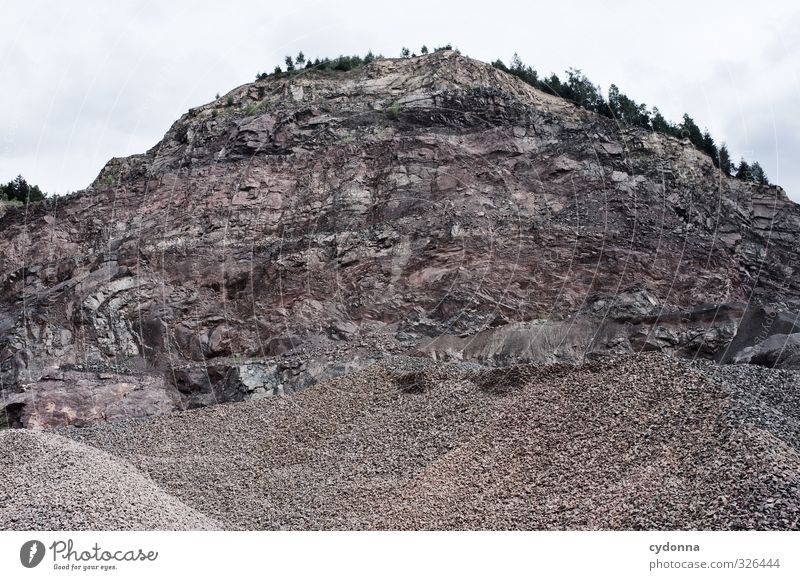 Klein machen Baustelle Umwelt Natur Landschaft Wald Felsen Berge u. Gebirge ästhetisch Fortschritt Idylle Leben planen ruhig Vergänglichkeit