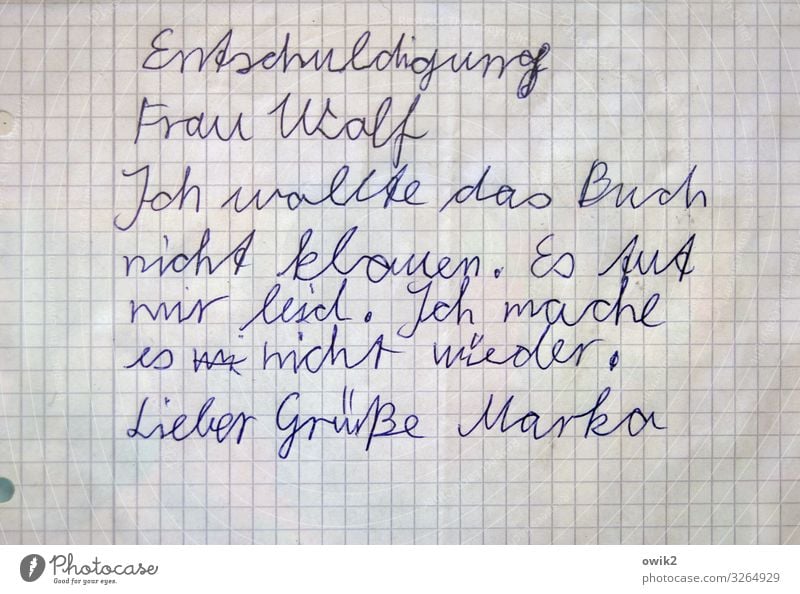 Mea Culpa Papier Schreibheft Schreibschrift Handschrift handschriftlich Information Entschuldigung Geständnis Schriftzeichen Willensstärke Mut friedlich