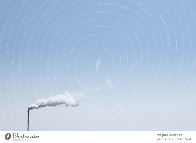 Factory Chimney with smoke Energiewirtschaft Industrie Klimawandel Zukunftsangst klima Schadstoff CO2-Ausstoß Kohlendioxid Fabrik Stromkraftwerke Schornstein