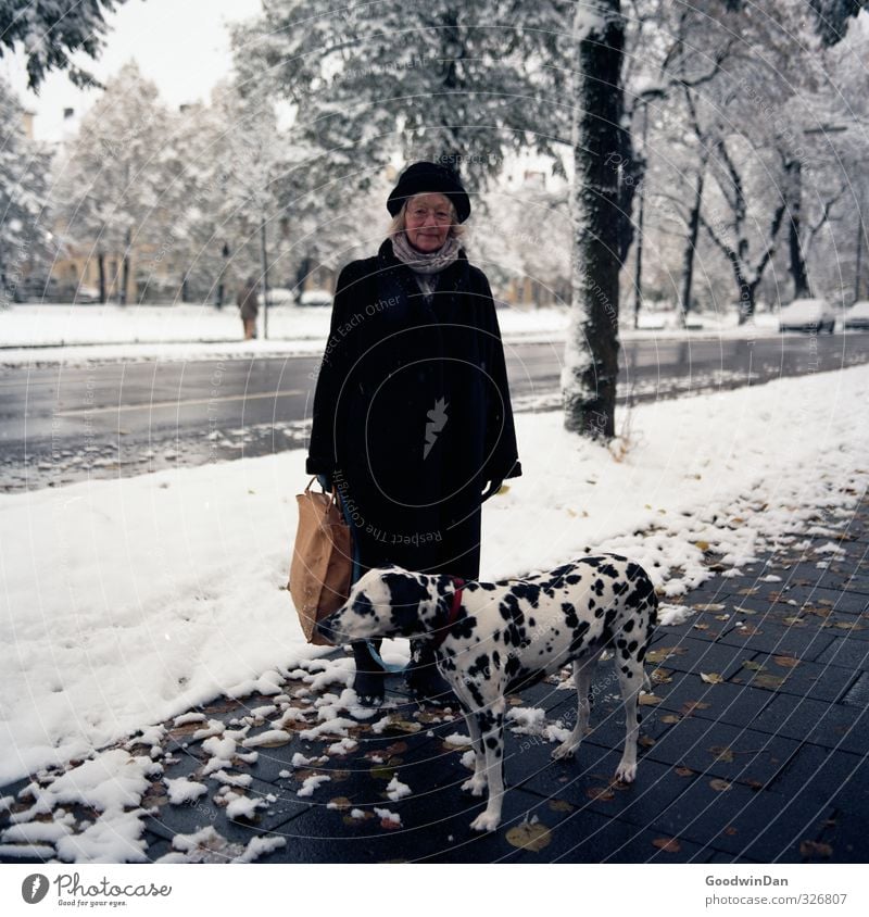 Eine Mischung wärs.. Mensch feminin Frau Erwachsene Weiblicher Senior Großmutter 1 60 und älter Umwelt Natur Urelemente Winter Wetter Schönes Wetter Schnee