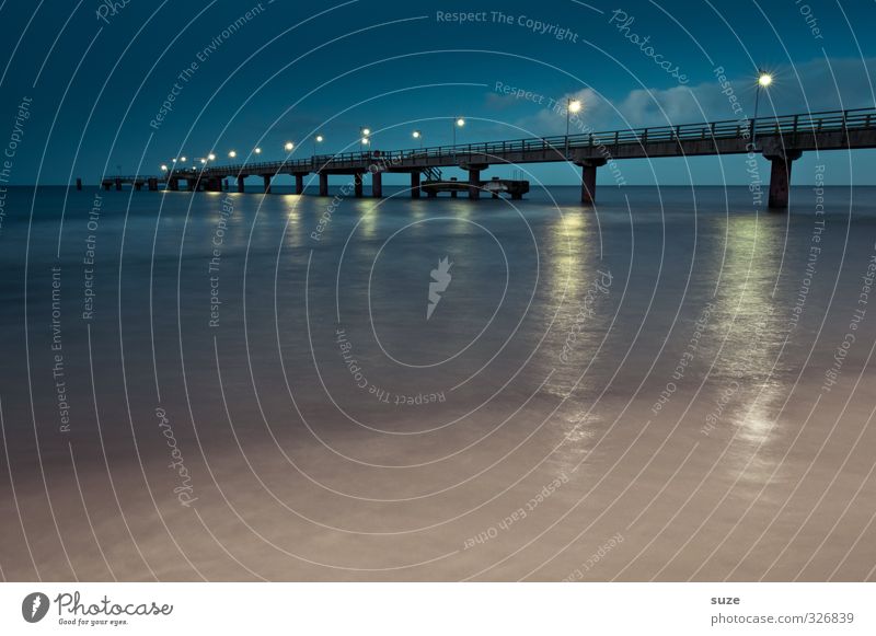 Keine Luft von keiner Seite Ferien & Urlaub & Reisen Meer Schnee Umwelt Natur Landschaft Wasser Himmel Horizont Klima Wetter Küste Strand Ostsee Brücke