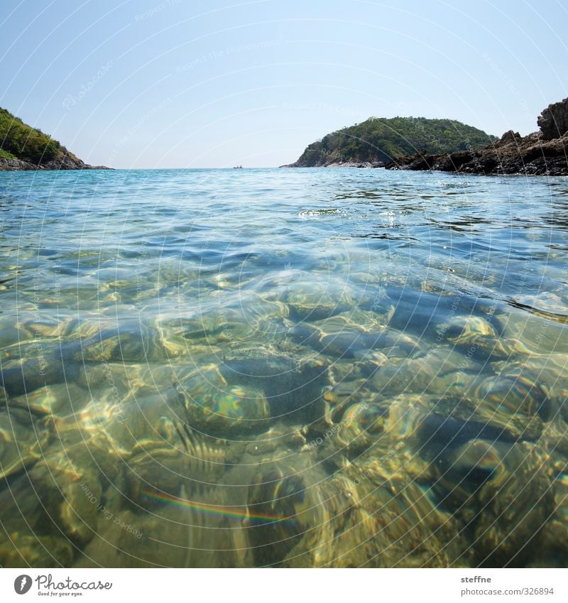 aus aktuellerem Anlass Hügel Strand Bucht Meer Thailand Phuket Asien Südostasien Ferien & Urlaub & Reisen Schwimmen & Baden Stein Wärme Schönes Wetter Farbfoto