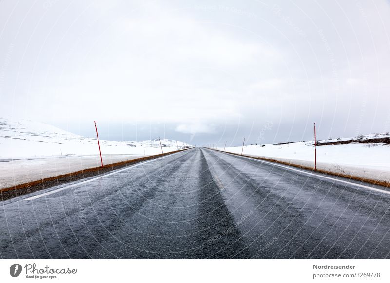 Frühling am Polarkreis Ferien & Urlaub & Reisen Abenteuer Ferne Freiheit Winter Schnee Landschaft Wolken Klima Wetter Eis Frost Hügel Verkehr Verkehrswege