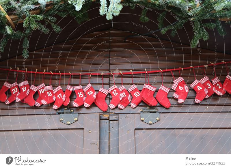 Adventskalender aus Socken Weihnachten & Advent Hintergrundbild Kalender Feste & Feiern Konzepte & Themen Dezember Dekoration & Verzierung festlich Geschenk