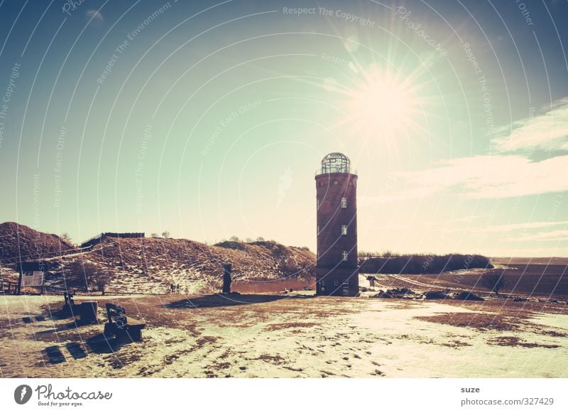 Ersatzleuchte Winter Umwelt Natur Landschaft Urelemente Himmel Sonne Klima Wetter Küste Platz Leuchtturm Bauwerk Architektur Sehenswürdigkeit Wahrzeichen alt