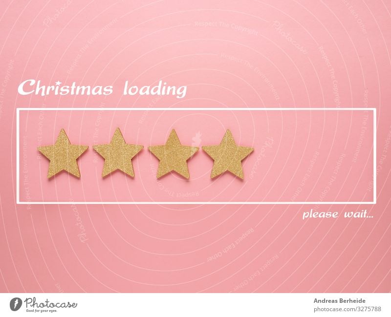 Christmas loading bar with golden star shapes Design Bar Cocktailbar Feste & Feiern Weihnachten & Advent Dekoration & Verzierung Zeichen rosa Tradition