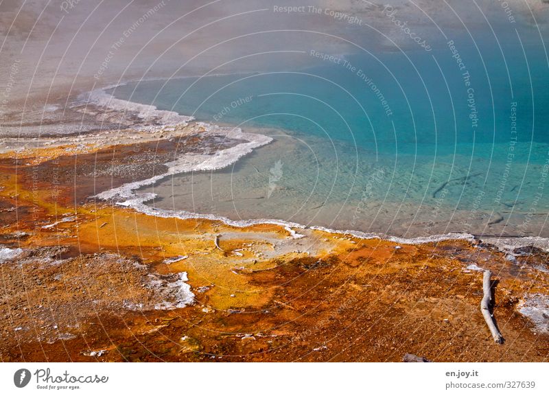 Randerscheinung Umwelt Natur Landschaft Urelemente Wasser Vulkan Heisse Quellen außergewöhnlich fantastisch Flüssigkeit heiß blau orange Farbe bedrohlich