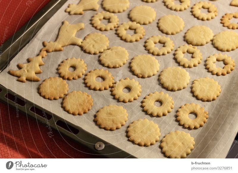 Ein Blech voller Kekse Lebensmittel Teigwaren Backwaren Dessert Süßwaren Ernährung Festessen Gesunde Ernährung Feste & Feiern Essen Weihnachten & Advent