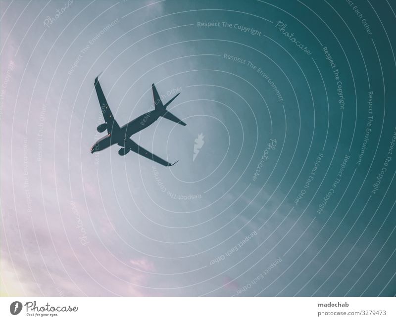 Flugzeug Ferien & Urlaub & Reisen Tourismus Ferne Freiheit Technik & Technologie Fortschritt Zukunft High-Tech Verkehr Verkehrsmittel Verkehrswege