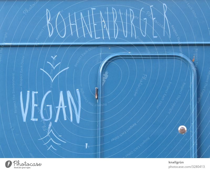 BOHNENBURGER Lebensmittel Ernährung Verkaufswagen Schriftzeichen Essen Kommunizieren authentisch Gesundheit trendy lecker nachhaltig blau weiß Gefühle