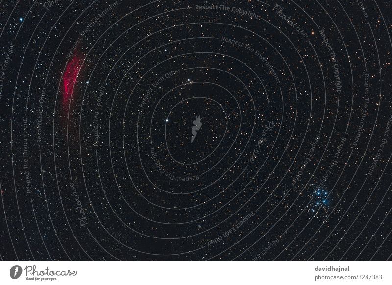 Kaliforniennebel und Plejaden Technik & Technologie Wissenschaften Fortschritt Zukunft High-Tech Astronomie Umwelt Natur Himmel nur Himmel Wolkenloser Himmel