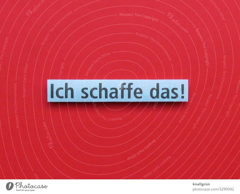 Ich schaffe das! Zuversicht Kommunizieren positiv Optimismus Wort Satz Buchstaben Typographie Text Kommunikation Sprache Lateinisches Alphabet Verständigung