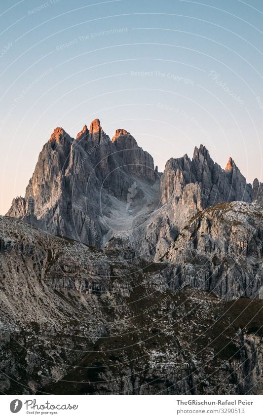 Sonnenaufgang an der Auronzo-Hütte Gipfel Südtirol wandern Aussicht Berge u. Gebirge Alpen Natur Landschaft Panorama (Aussicht) Dolomiten Felsen Erholung Himmel