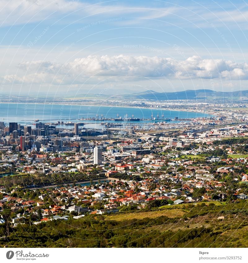 in südafrika stadt skyline vom berg Ferien & Urlaub & Reisen Meer Berge u. Gebirge Tisch Natur Landschaft Himmel Wolken Hügel Stadt Stadtzentrum Skyline