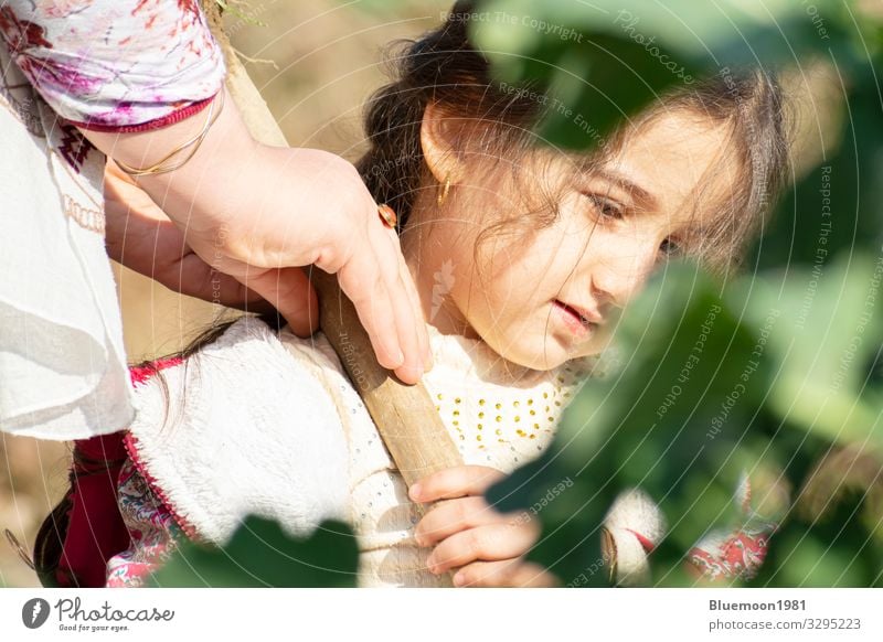 Portrait eines Mädchens im Kohlgarten - Ausbildung von Jugendlichen Lifestyle Freude Erholung Spielen Freiheit Garten Kind Arbeit & Erwerbstätigkeit Mensch