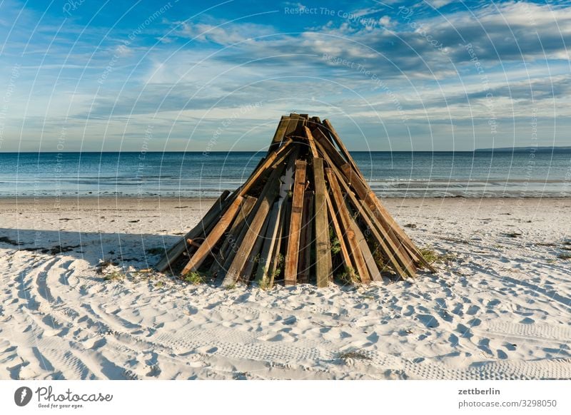 Scheiterhaufen am Strand Insel Küste Landschaft Mecklenburg-Vorpommern Meer Menschenleer Ostsee Rügen Textfreiraum Ferien & Urlaub & Reisen Reisefotografie