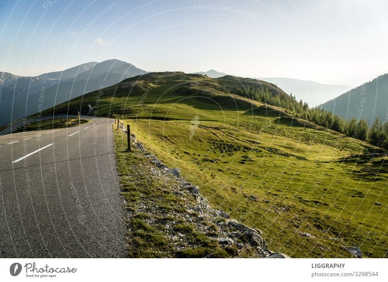 Die Nockalmstraße. Fahrrad Natur Landschaft Pflanze Luft Himmel Gras Berge u. Gebirge Verkehr Autofahren Straße entdecken gehen laufen Ferien & Urlaub & Reisen