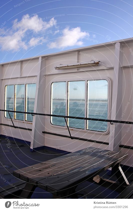 aussendeck Ferien & Urlaub & Reisen Ausflug Tisch Wasser Meer See Verkehr Verkehrsmittel Passagierschiff Fähre Wasserfahrzeug fahren Oberdeck Schiffsdeck